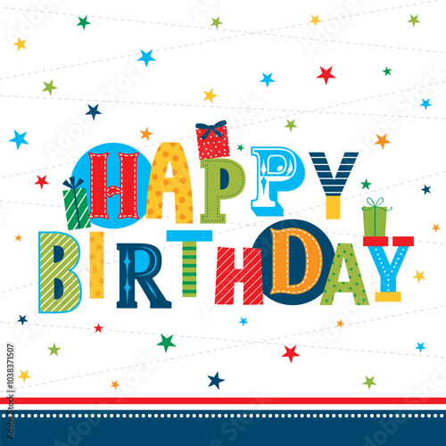 colorful birthday greeting card design