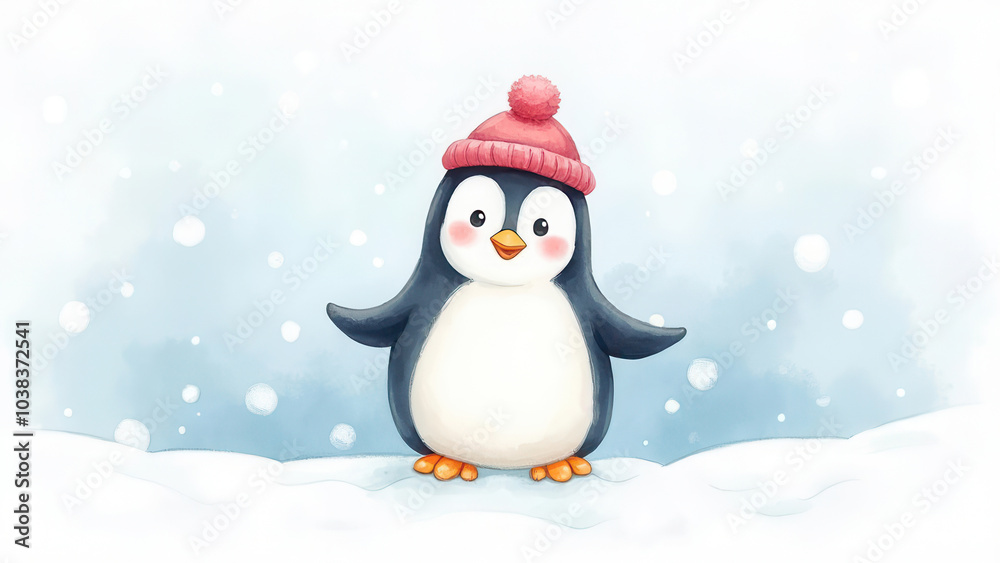 Cute little winter penguin Cute little winter penguin