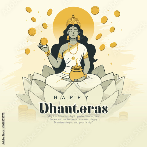 Happy Dhanteras and Dhanatrayodashi with Diwali celebration Social Media Post Template Banner photo