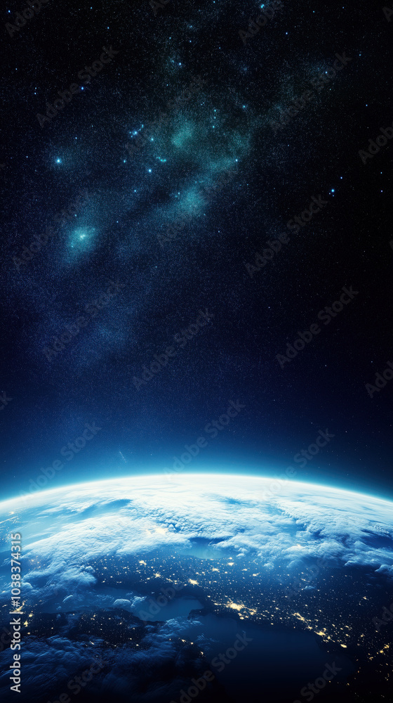Fototapeta premium stunning view of Earth from space, showcasing planets beauty and vastness