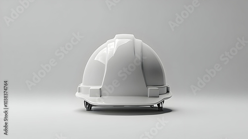 White Hard Hat Safety Helmet on White Background.