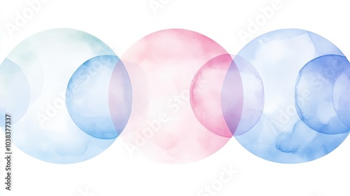 Three different colored circles, each with a different hue