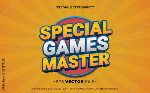 special games master text effect editable vector 3d for game 