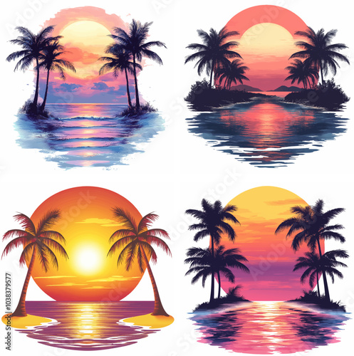 sunset beachside palm trees clipart of beach scene red sunset beach sunset beach California sunset