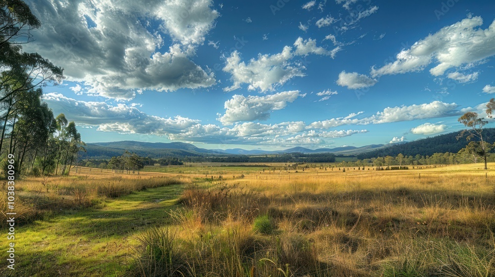A high dynamic range (HDR) landscape, enhancing both shadows and highlights for a surreal look A high dynamic range (HDR) landscape, enhancing both shadows and highlights for a surreal look