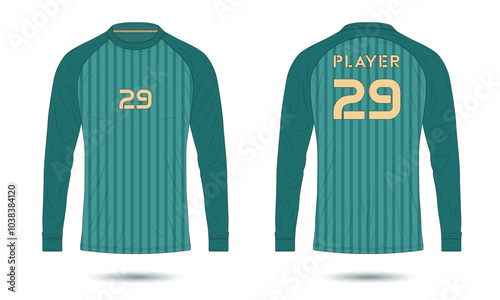 Green raglan sleeve soccer uniform mockup