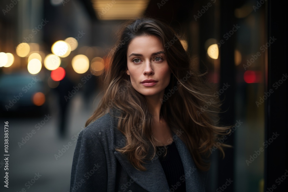 Portrait of a beautiful young brunette woman in the city. Portrait of a beautiful young brunette woman in the city.