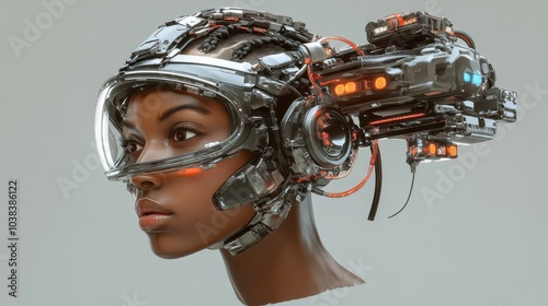 Futuristic Cyborg Astronaut Portrait of a Woman