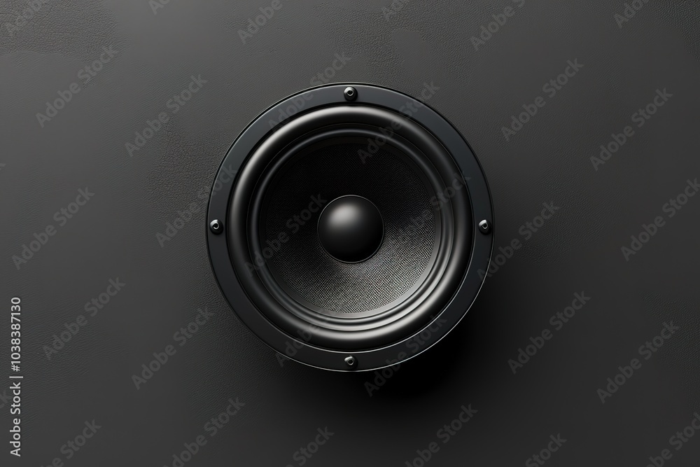 Loudspeaker on a black wall background Loudspeaker on a black wall background