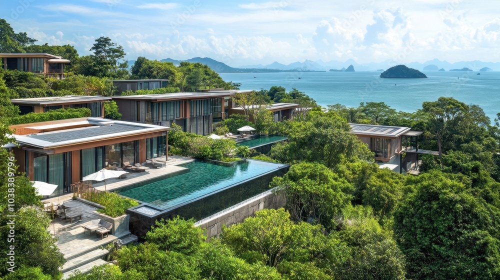 Luxury Resort Overlooking Scenic Ocean and Mountains Luxury Resort Overlooking Scenic Ocean and Mountains