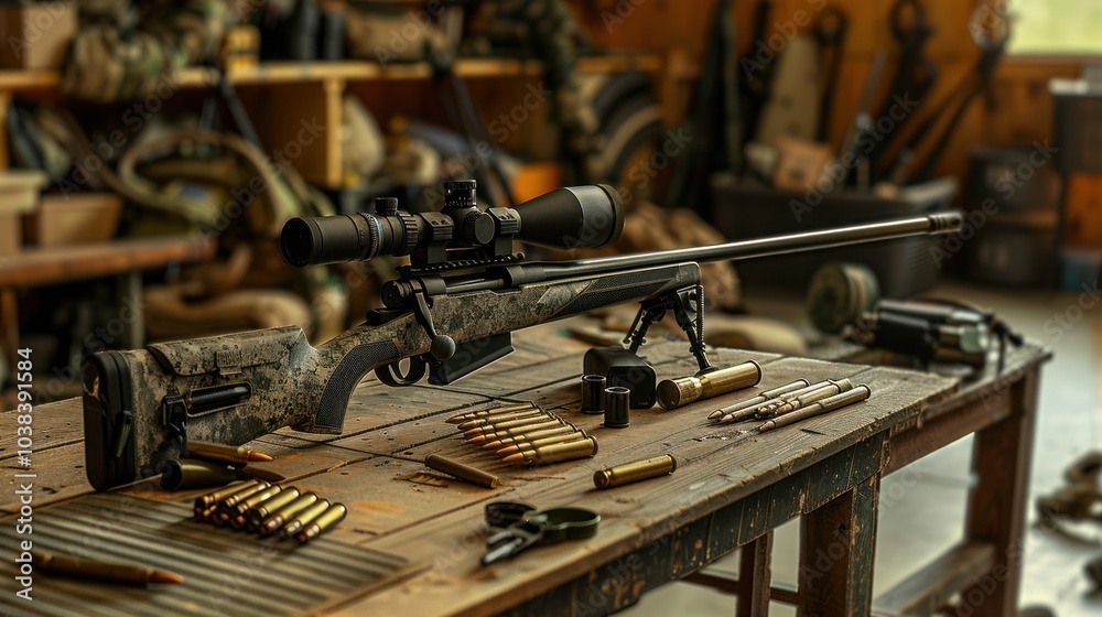 long-barreled weapons along with bullets and ammunition