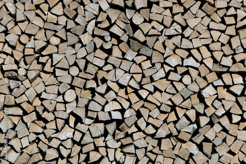 chopped firewood stacked background image photo