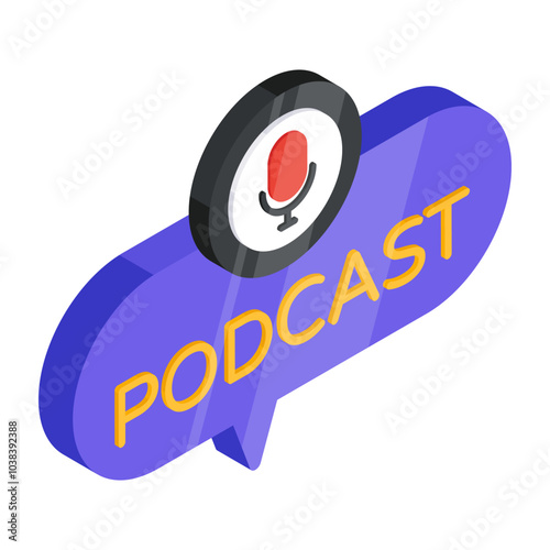 A unique design icon of podcast 

