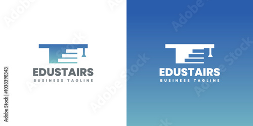 education stairs logo vector