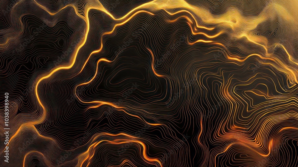 Obraz premium Abstract background with glowing lines resembling topography or waves.