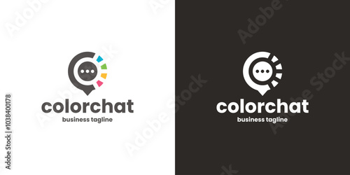 color chat logo vector