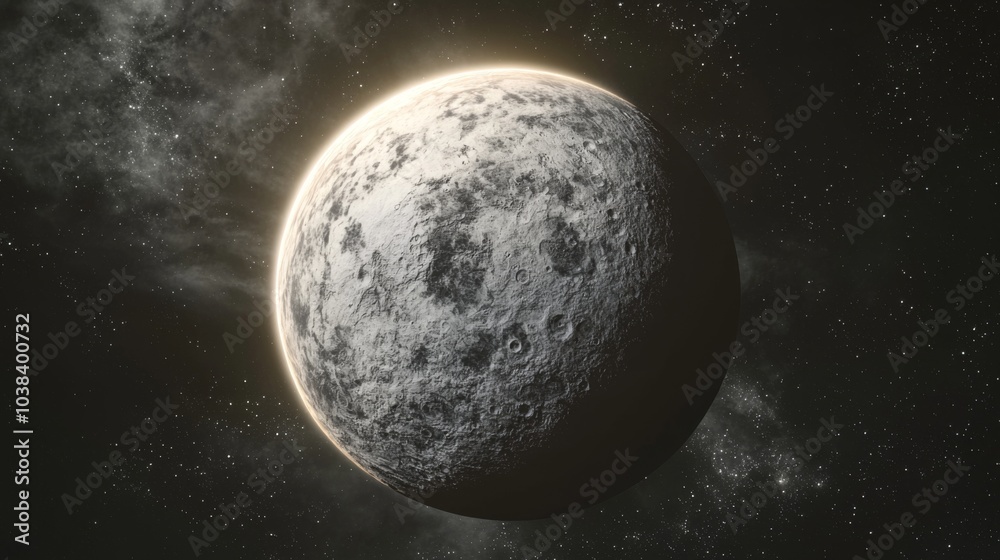 A planet locked in orbit with one side always facing its star and the other in perpetual darkness A planet locked in orbit with one side always facing its star and the other in perpetual darkness
