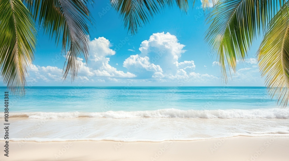A serene beach scene with white sand A serene beach scene with white sand