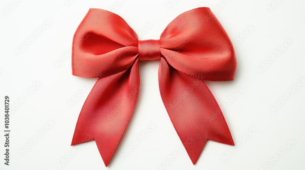 bright red ribbon bow on a clean white background, elegantly tied and perfectly shaped, radiating simplicity and charm, ideal for holiday gifts or decorations, evoking feelings of celebration bright red ribbon bow on a clean white background, elegantly tied and perfectly shaped, radiating simplicity and charm, ideal for holiday gifts or decorations, evoking feelings of celebration