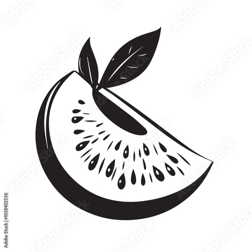 Kiwi In cartoon, hand-drawn flat style. image for social media, websites and UI. Isolated 2D vector design in logo, icon, sketch style, simple line vector, single color. AI Generative Art.