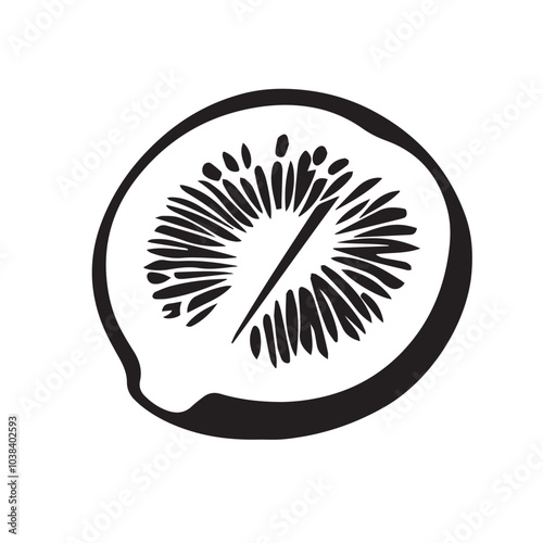 Kiwi In cartoon, hand-drawn flat style. image for social media, websites and UI. Isolated 2D vector design in logo, icon, sketch style, simple line vector, single color. AI Generative Art.