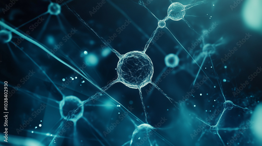 Fototapeta premium Tło inspirowane nauką i technologią przedstawia dynamiczne linie oraz geometryczne kształty, symbolizujące postęp w badaniach i innowacjach technologicznych.