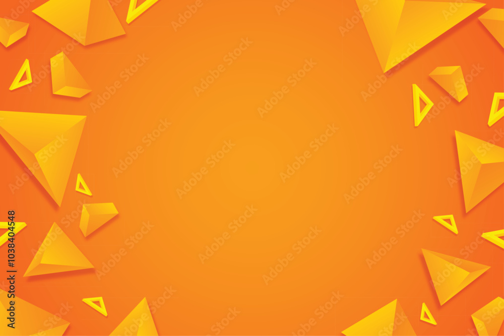 Orange triangle background 3d design Orange triangle background 3d design