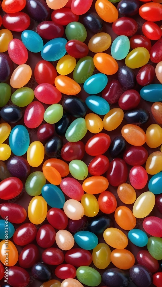 Colorful Jelly Bean Candy Closeup Background. Generative AI Colorful Jelly Bean Candy Closeup Background. Generative AI