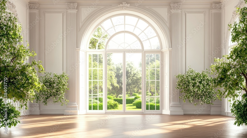 Fototapeta premium Spacious Empty White Interior with Natural Light