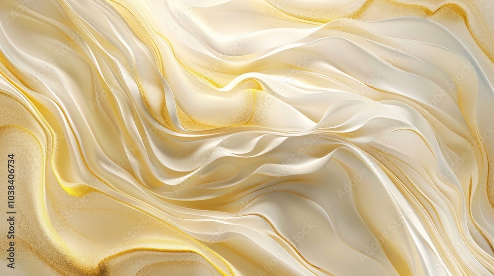 Obraz premium Abstract Golden and White Waves
