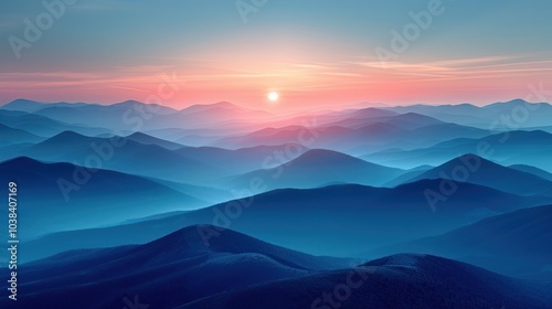 A blue gradient background featuring a minimalist sky and mountain (1)