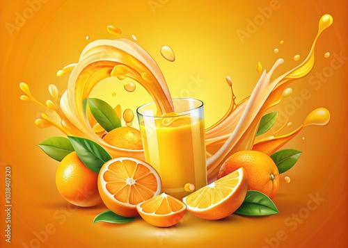 Abstract Orange Juice Logo Design - Fresh Drink Symbol Illustration photo