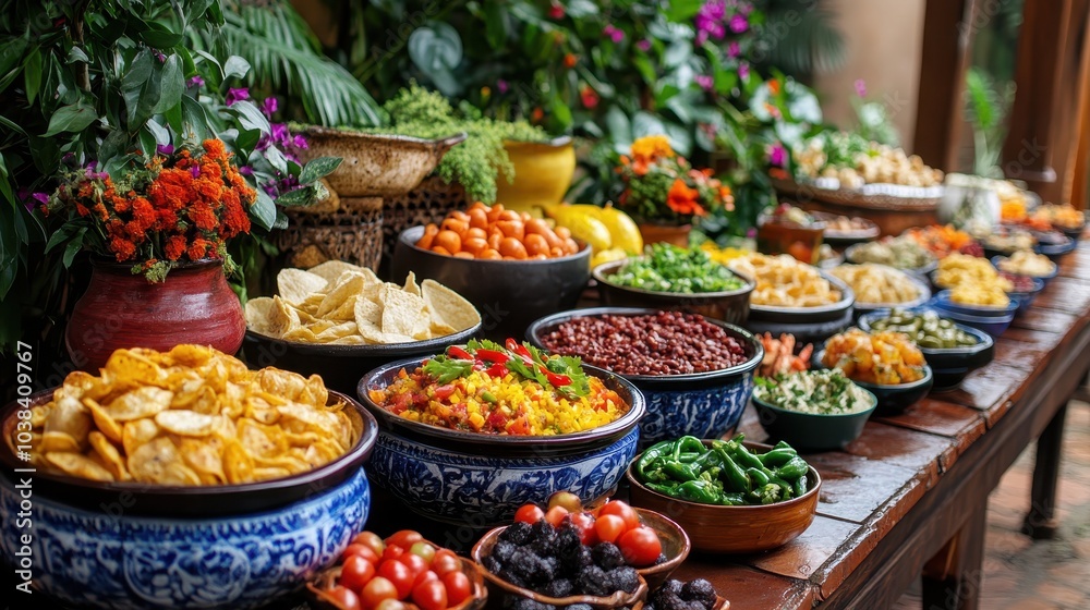Colorful Food Display on a Table Colorful Food Display on a Table