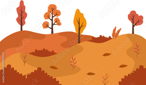 Autumn Park Landscape Illustration