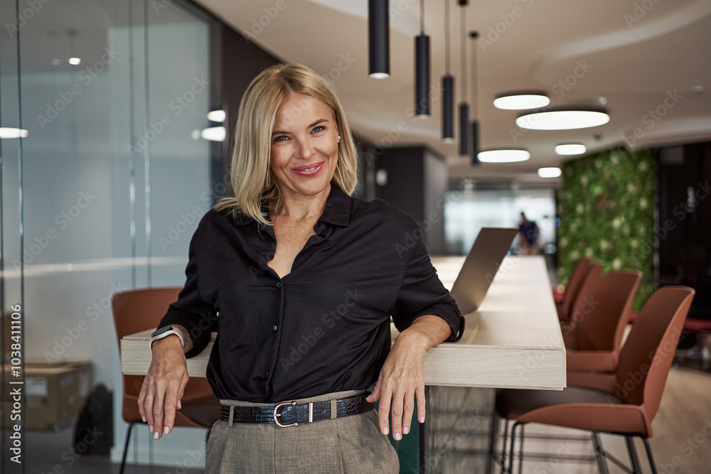 A Professional Woman Thrives in a Modern Office, Emphasizing Design and Practicality A Professional Woman Thrives in a Modern Office, Emphasizing Design and Practicality