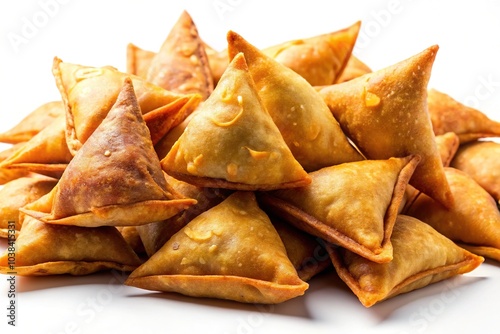 Crispy Samosa Pile Close-Up - Indian Street Food Photography