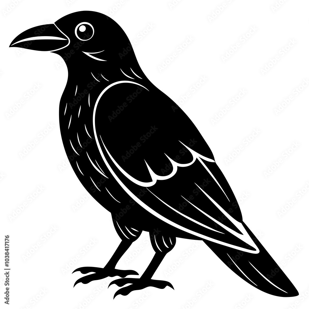 Obraz premium crow on a white background