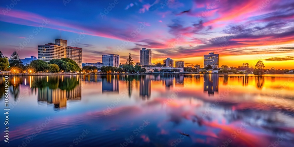 Drone Photography of Lake Merritt at Blue Hour - Oakland, California Drone Photography of Lake Merritt at Blue Hour - Oakland, California