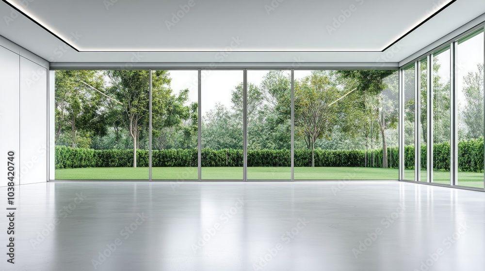 Fototapeta premium Minimalist Empty Room with Smooth White Walls