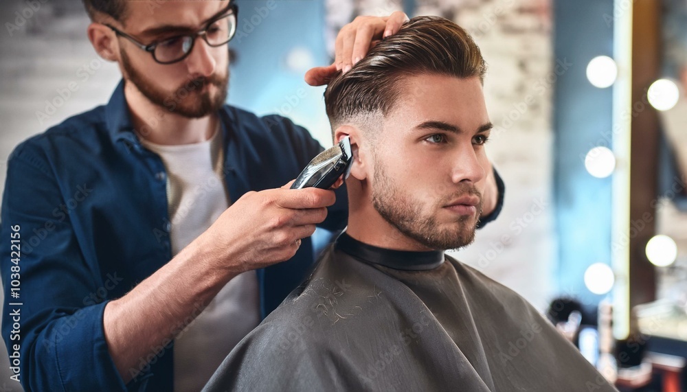 handsome young English man at the barbershop, AI generated handsome young English man at the barbershop, AI generated
