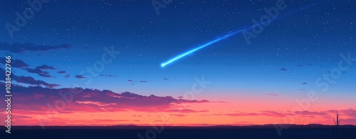 In a clear, star-filled sky, Halley's Comet glides past an ancient, silhouetted tree standing alone in a quiet field