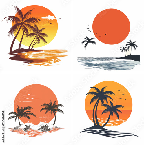 sunset beachside palm trees clipart of beach scene red sunset beach sunset beach California sunset