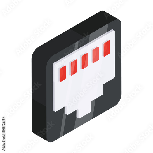 Perfect design icon of ethernet port 


