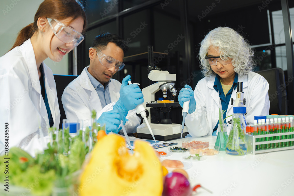 Control experts inspect the concentration of chemical residues. hazards, standard, find prohibited substances, contaminate. Control experts inspect the concentration of chemical residues. hazards, standard, find prohibited substances, contaminate.
