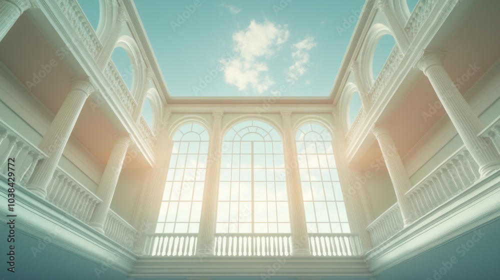 A large, open space with a clear blue sky above A large, open space with a clear blue sky above
