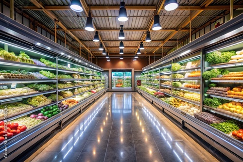 Illuminated Aisles: Modern Supermarket Low Light Photography