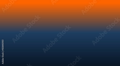 A smooth gradient from top to bottom, flowing from orange to navy blue, midnight blue, and finishing with a black , creating a calming and elegant visual transition.