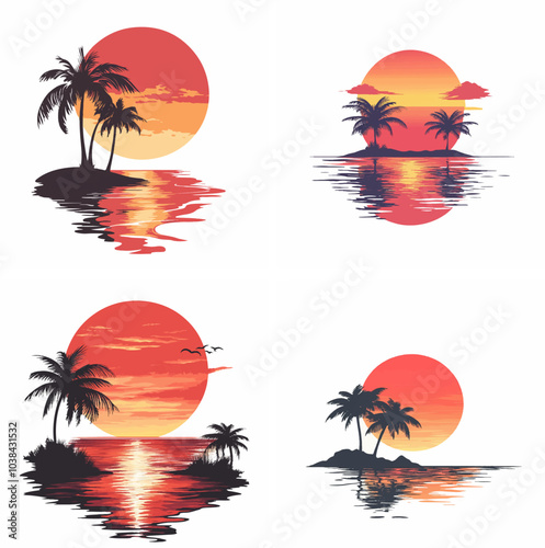 sunset beachside palm trees clipart of beach scene red sunset beach sunset beach California sunset