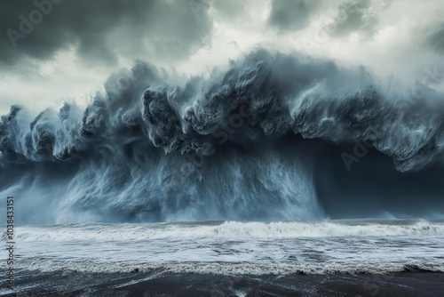 The singular moment of a unique natural disaster, showcasing the unparalleled power and distinctiveness of nature's fury