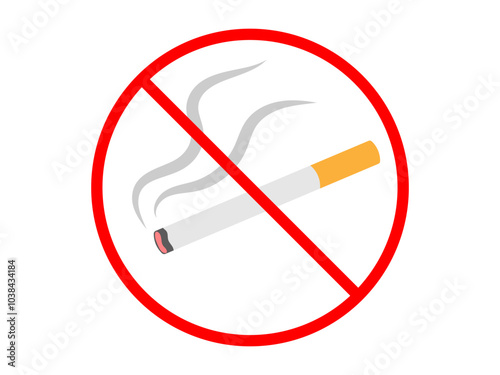 Cigarette prohibitory sign for No Smoking poster. Vector illustration for health campaigns, public spaces, and anti smoking awareness designs
